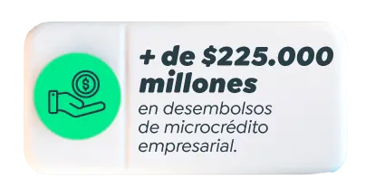 + de $13.500 en desembolsos de microcrédito empresarial